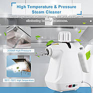 Многофункціональний пароочисник з різними насадками Steam Cleaner 1000Вт Електричний пароочисник, фото 2
