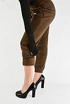 Жіночі зимові байкові штани Штани на флісі під манжет Коричневий цвіт XL-5XL, фото 2