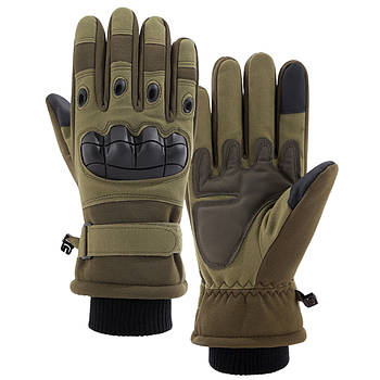 Тактичні рукавички з сенсорним пальцем до -20, Розмір M-XХL / Зимові рукавички ЗСУ / Чоловічі рукавички