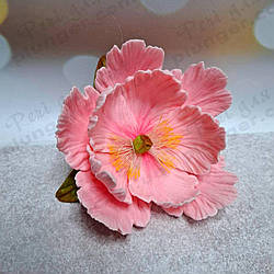 Цукрова прикраса для кондитерських виробів Піон з листочком великий