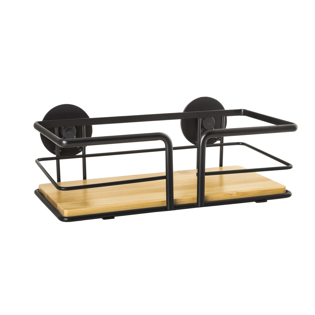 Поличка дротова, одноярусна, чорна, бамбук, надійна AWD Interior 02081937 Новинка, фото 1