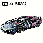 Уцінка! Конструктор Технік Ламборджіні супер кар Cyberpunk Lamborghini Sian 1314 деталей масштаб 1:14, фото 4