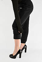 Жіночі зимові штани штанів на флісі під манжет Чорний цвіт XL-5XL, фото 2