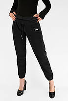 Жіночі зимові штани штанів на флісі під манжет Чорний цвіт XL-5XL, фото 5