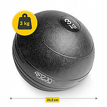 Слембол (медичний м'яч) для кросфіту 4FIZJO Slam Ball 3 кг Black (P-5907739315410), фото 5
