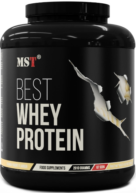 Сиворотковий концентрат MST Best Whey Protein + Enzyme 2,01кг банановий йогурт