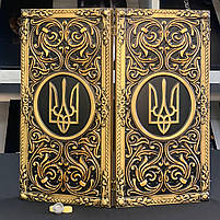 Нарди дерев'яні ручної роботи Тризуб 46×23см подарункові, фото 2