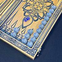 Нарди дерев'яні ручної роботи Тризуб 46×23см подарункові, фото 7