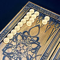 Нарди дерев'яні ручної роботи Тризуб 46×23см подарункові, фото 8