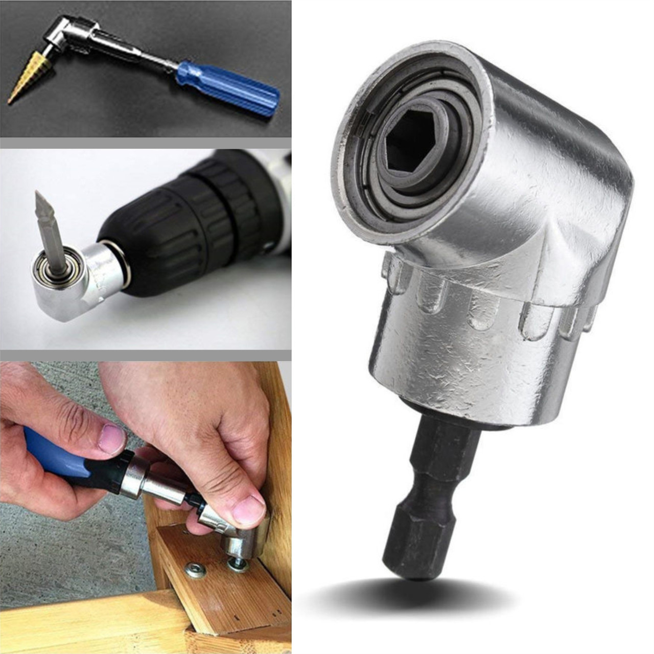 Кутовий магнітний адаптер для біт 1/4' - Тримач для шуруповерта 105° - Перехідник магнітний 6.35 мм, фото 1