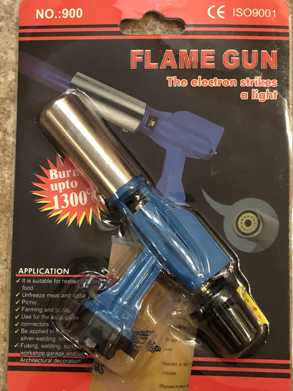 Пальник газовий із п'єзопідпалом FLAME GUN No900 (насадка на газові балончики, суцільнометалевічний корпус), фото 1