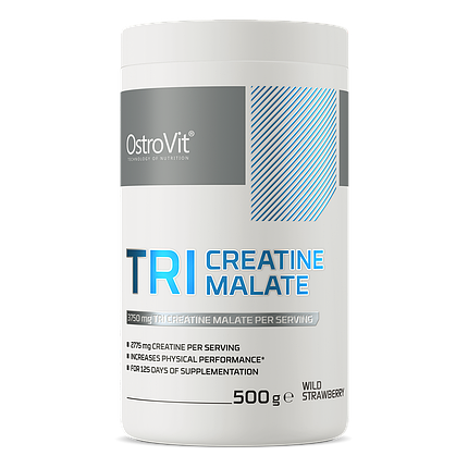 Три - креатин малат Ostrovit Tri-Creatine Malate 500 g Wild Strawberry, фото 1
