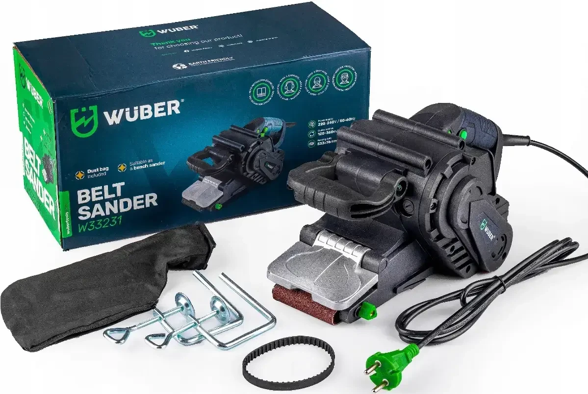 Мощная электрическая шлифмашина 1900 Вт Wuber W33231Ленточная ...