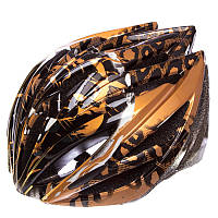 Захисний шосейний велошолом для голови Zelart SK-5612 із застібкою фастекс (54-56) Золотистий