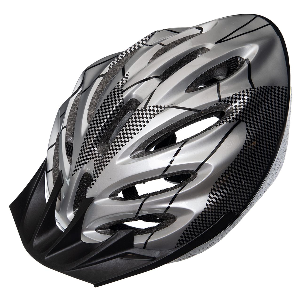 Велошолом крос-кантрі SP-Sport S-L (52-61 см) для захисту голови L, Сріблясто-чорний