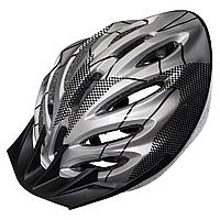 Велошолом крос-кантрі SP-Sport S-L (52-61 см) для захисту голови L, Сріблясто-чорний