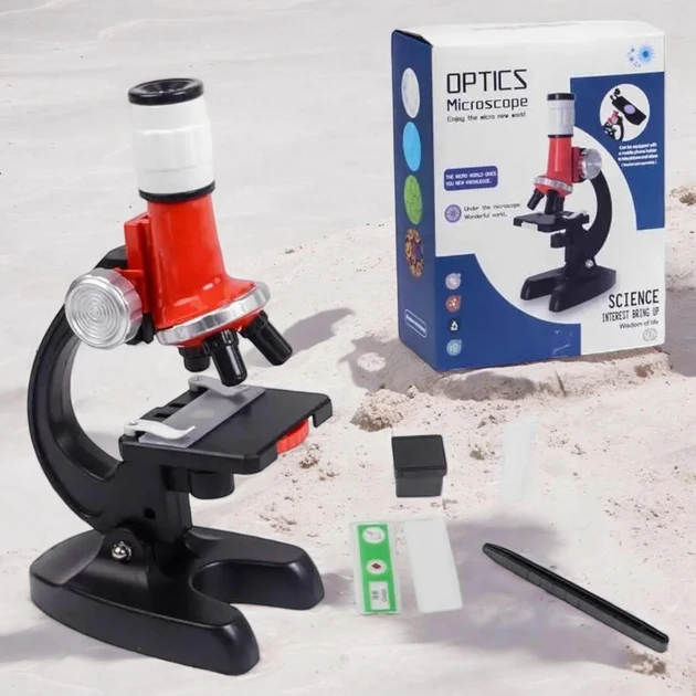 Мікроскоп дитячий Optics Microscope з підсвічуванням аксесуарами 8 елементів