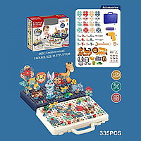 Мозаїка Зоопарк 5 в 1 на шурупах 334 елементи для дітей від 3 років