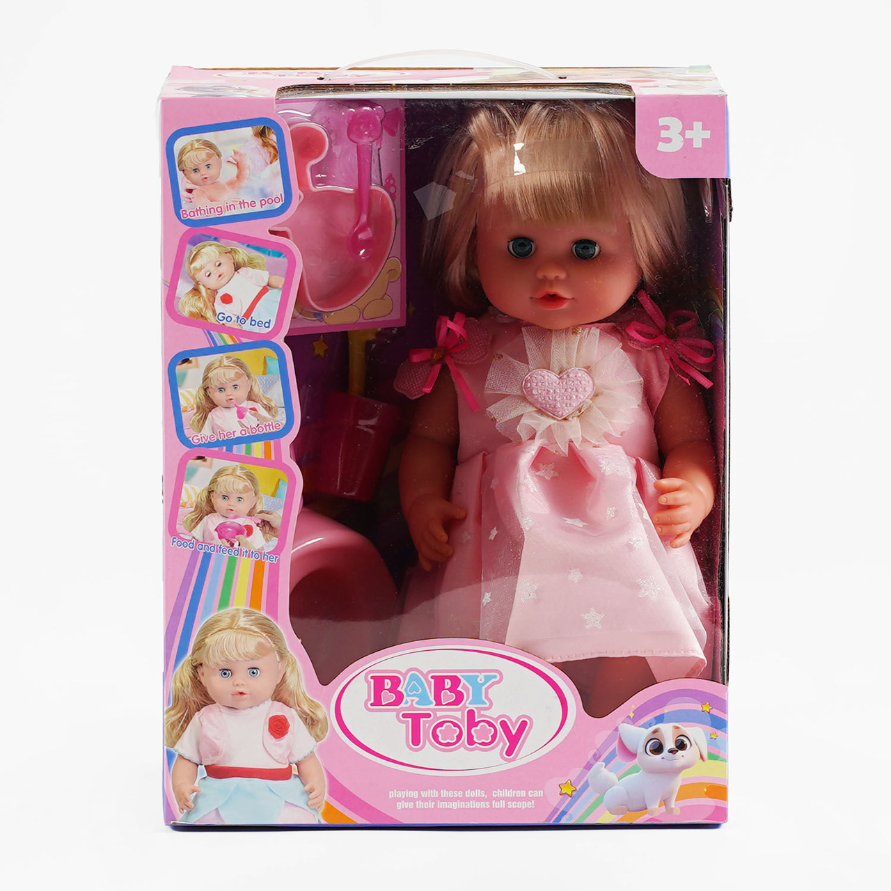 Лялька 35 см п'є з пляшечки, ходить на горщик, аксесуари, фото 1