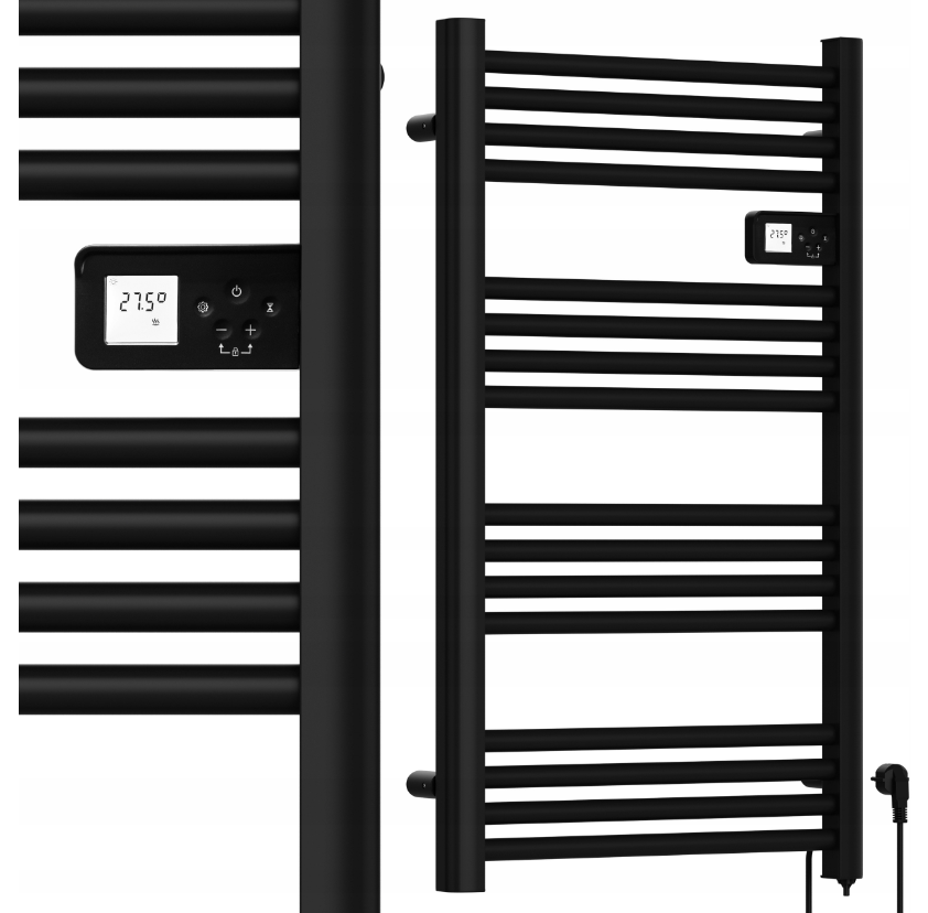 Сушарка для рушників електрична з термостатом Maltec 500Вт Чорна (Польща), фото 1