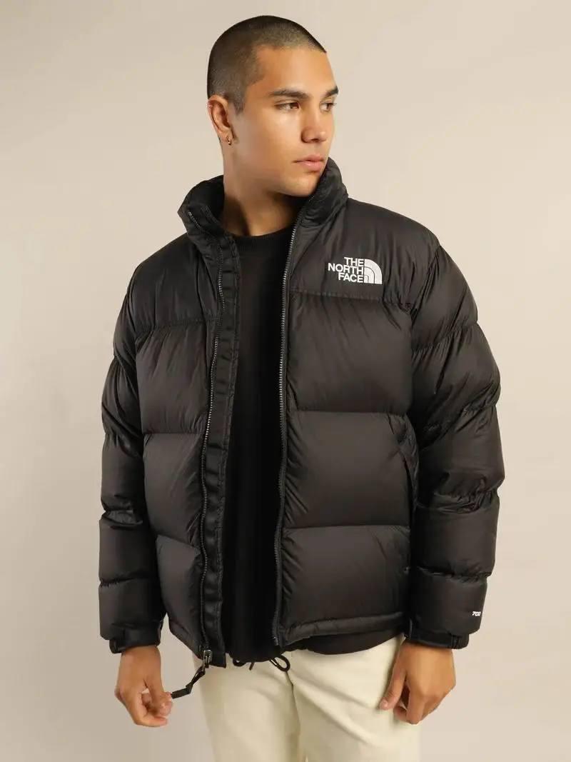 Зимова куртка The North Face чорна оверсайз чоловіча жіноча Пуховик до -30*С ТНФ логотип вишивка