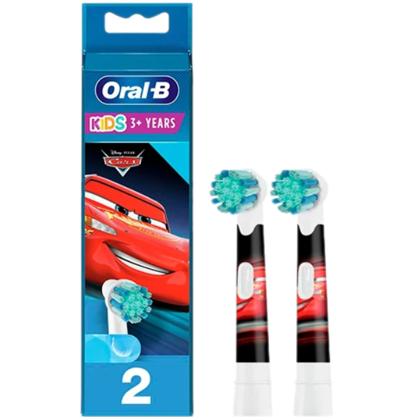Насадка для електричної зубної щітки Oral-B Kids Extra Soft EB10S Cars (Тачки) White (2 шт.)