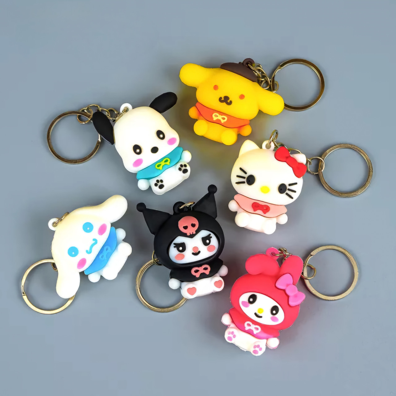 Гумові брелоки Кітті для ключів, 12 шт упаковка