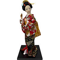 Лялька японська "Гейша з віялом" 30 см червона (C5736)