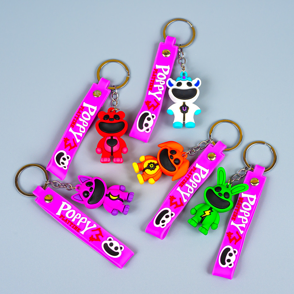 Гумові брелоки Усміхнені звірі для ключів, 12 шт упаковка