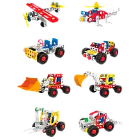 Дитячий металевий конструктор Транспорт 8 в 1 з викруткою та гайковим ключем ДТ