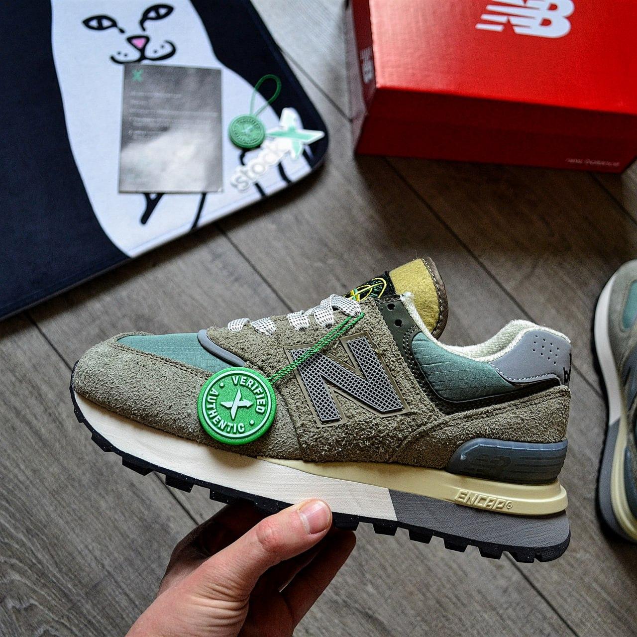 Чоловічі кросівки New Balance 574 Legacy Stone стон айленд весна-осінь . Живе фото, фото 1