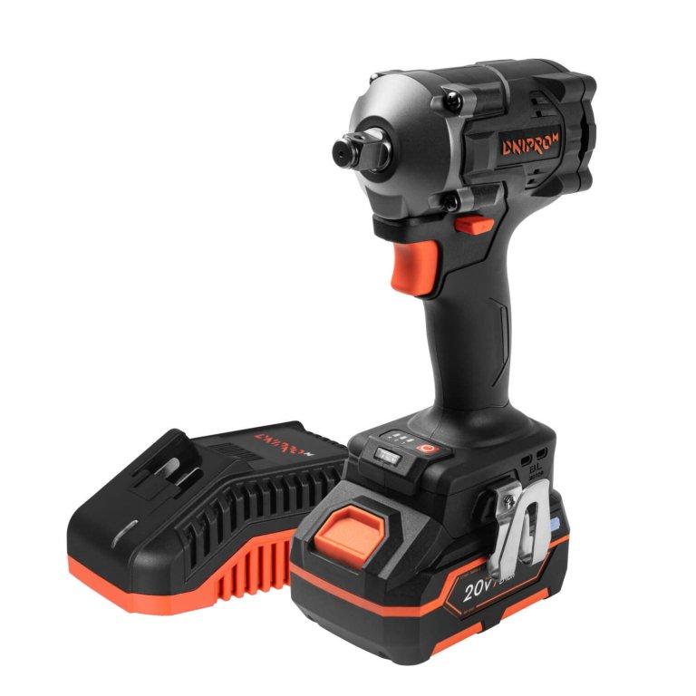 Акумуляторний гайковерт Dnipro-M DTW-201BC Compact + Акумуляторна батарея BP-240 + Зарядний пристрій FC-230, фото 1