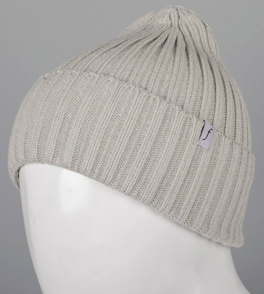 Кашемірова одинарна шапка з відворотом (240501), Сірий, фото 1