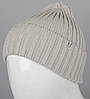 Кашемірова одинарна шапка з відворотом (240501), Сірий, фото 2