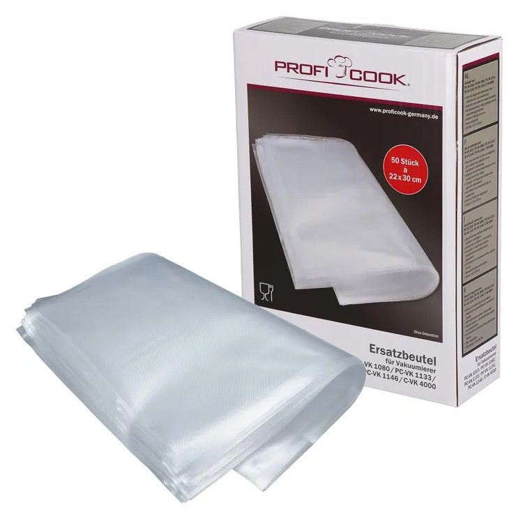 Пакети для вакуумування гофровані Profi Cook PC-VK, 50 шт. розміром 22 x 30 см (8910151)