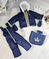 Стильный и практичный зимний комплект комбинезон 3в1 для малышей