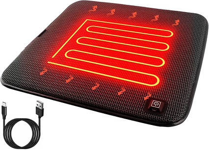 Накидка електрокилимок на стілець із підігрівом від повербанка USB 45*45 см, фото 1