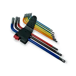Набір Г-подібних ключів TORX екстра-дов.з отв.9 од.S2,T10-50 Haisser 48117, фото 3