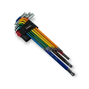 Набір Г-подібних ключів TORX екстра-дов.з отв.9 од.S2,T10-50 Haisser 48117, фото 4