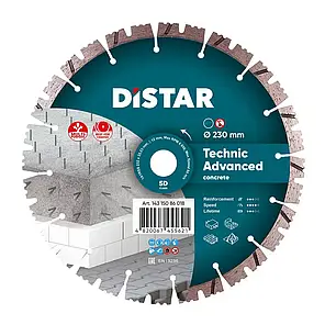 Круг алмазний відрізний Distar 1A1RSS / C3 Technic Advanced (232x2.6 / 1.8x12x22.23-16-HIT), фото 1