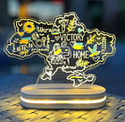 Нічник у формі карти України Ukraine Victory Home 13*18 см світле та темне дерево, фото 4