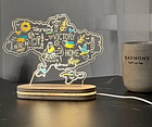 Нічник у формі карти України Ukraine Victory Home 13*18 см світле та темне дерево, фото 5