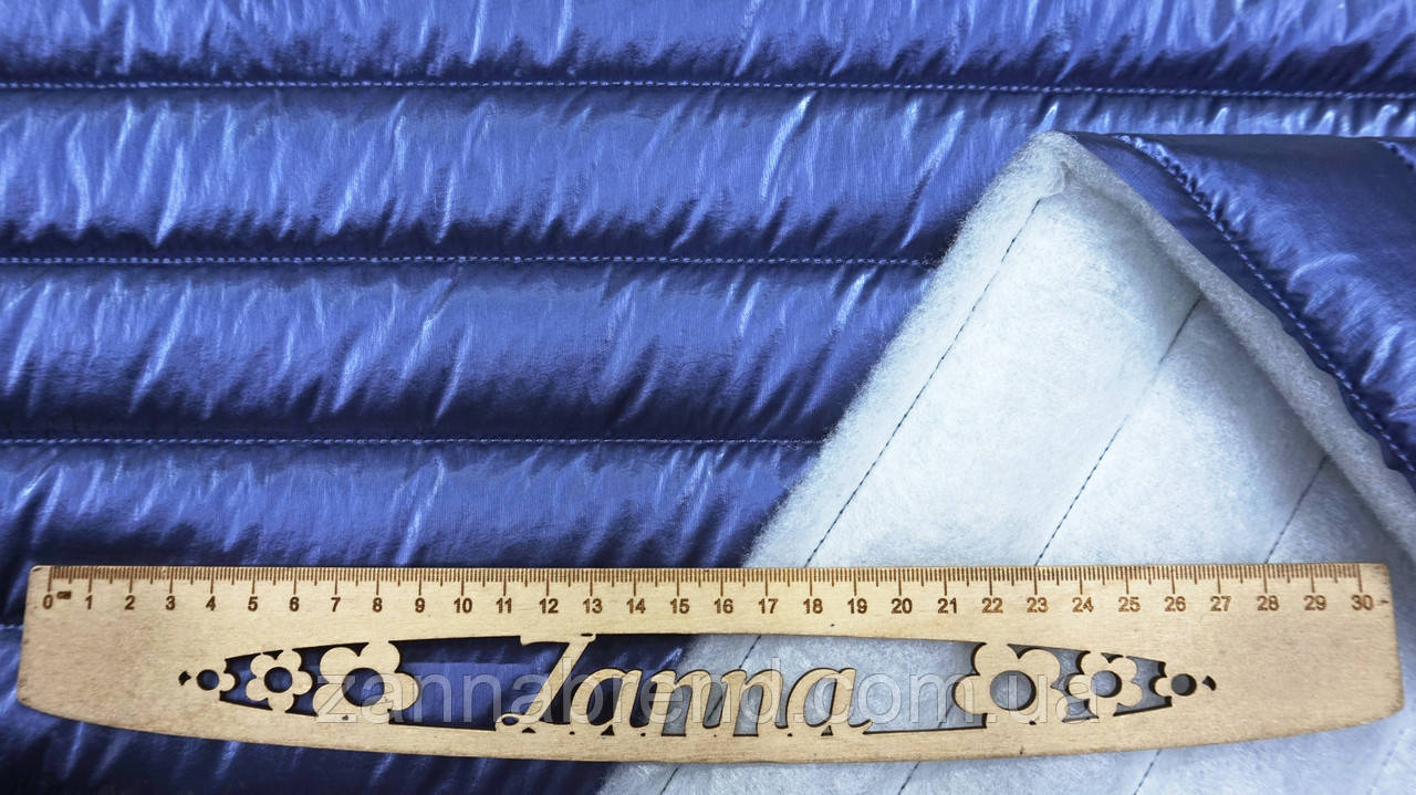 Стьобана плащівка Shark на утеплювачі 150г/м2 колір джинс "Смужка 5см"