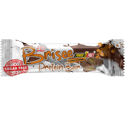 Протеїновий батончик Power Pro Brisee Protein Bar 25% без цукру 55 г Арах. в Карамелі, фото 1