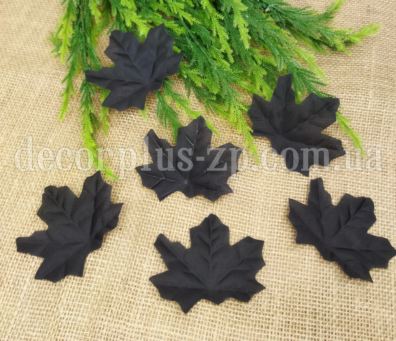 Листочок кленовий  8*7см, чорний, фото 1