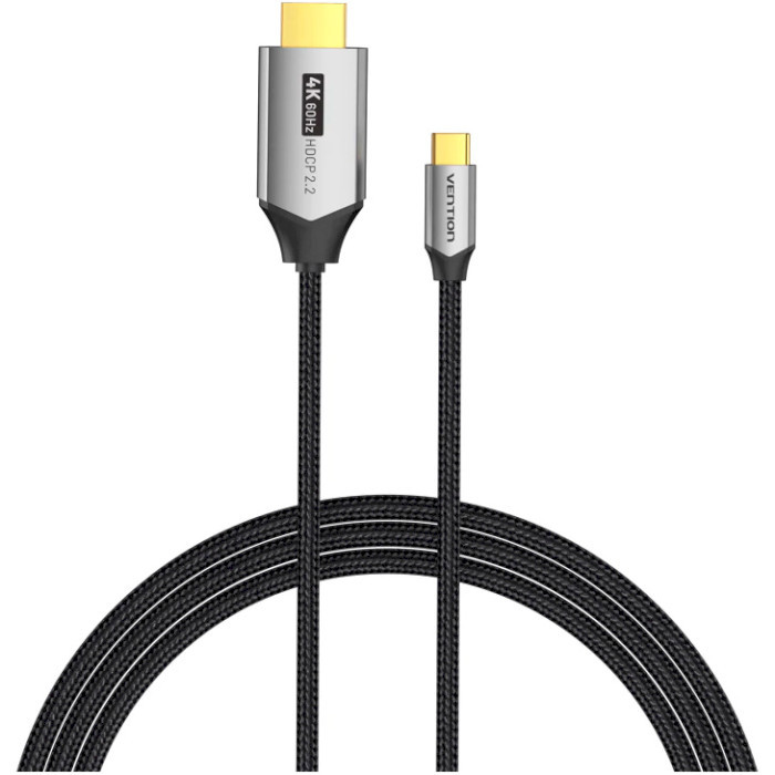 Кабель перехідник Vention USB Type-C to HDMI v2.0 2 м Gray (CRBBH), фото 1