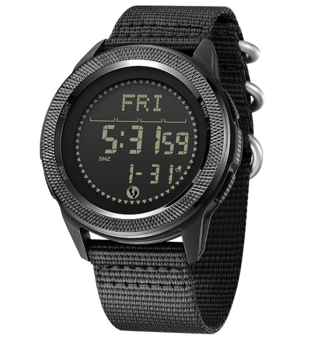 Гарний чоловічий Армійський годинник із компасом, підсвіткою і секундоміром для військовослужбовців із тканинним ремінцем, фото 1