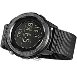 Гарний чоловічий Армійський годинник із компасом, підсвіткою і секундоміром для військовослужбовців із тканинним ремінцем, фото 4