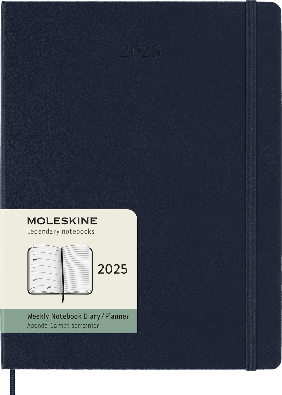 Щотижневик Moleskine 2025 великий 19х25 см сапфір (8056999270407)