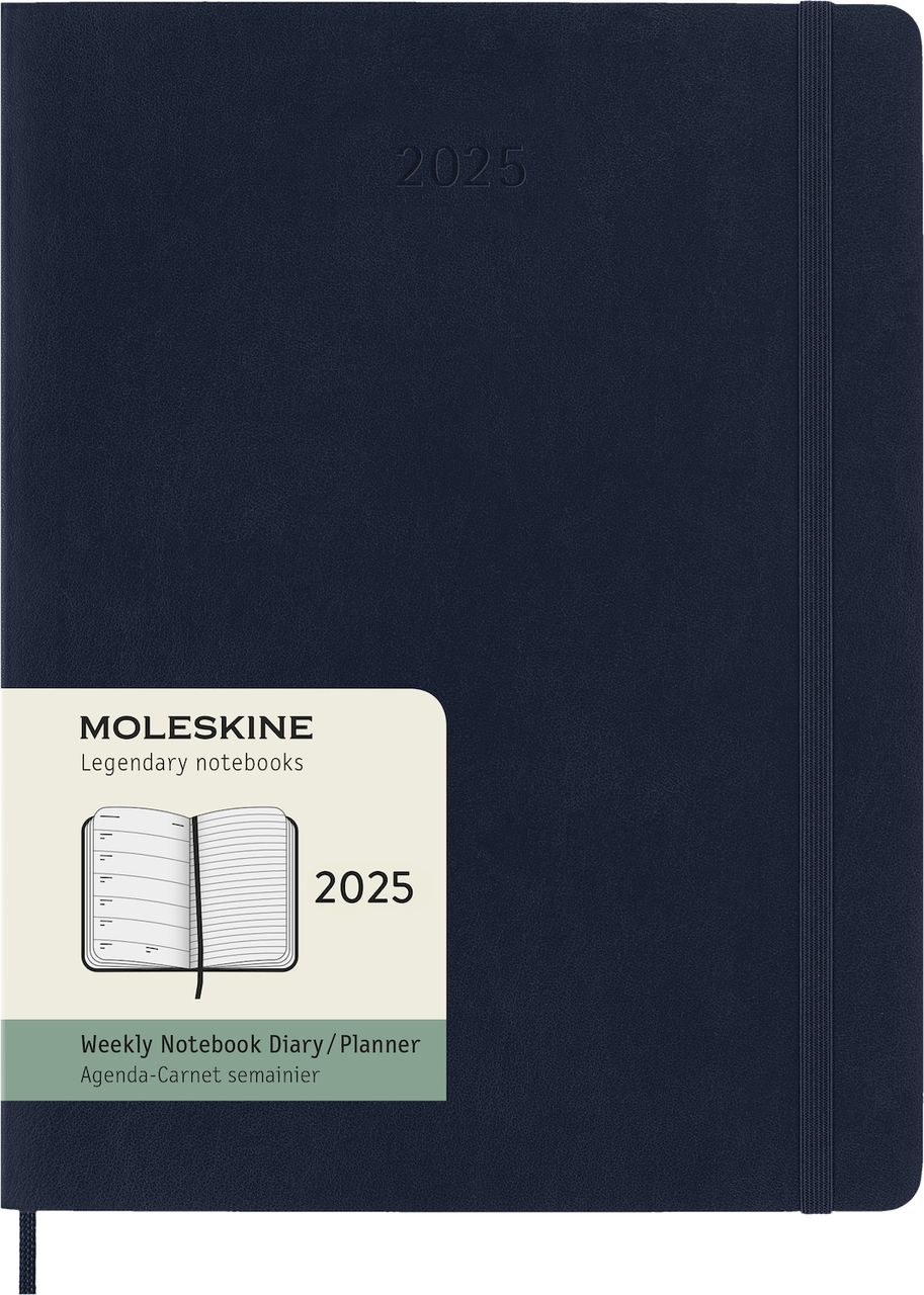 Щотижневик Moleskine 2025 великий 19х25 см сапфір м’який (8056999270414), фото 1